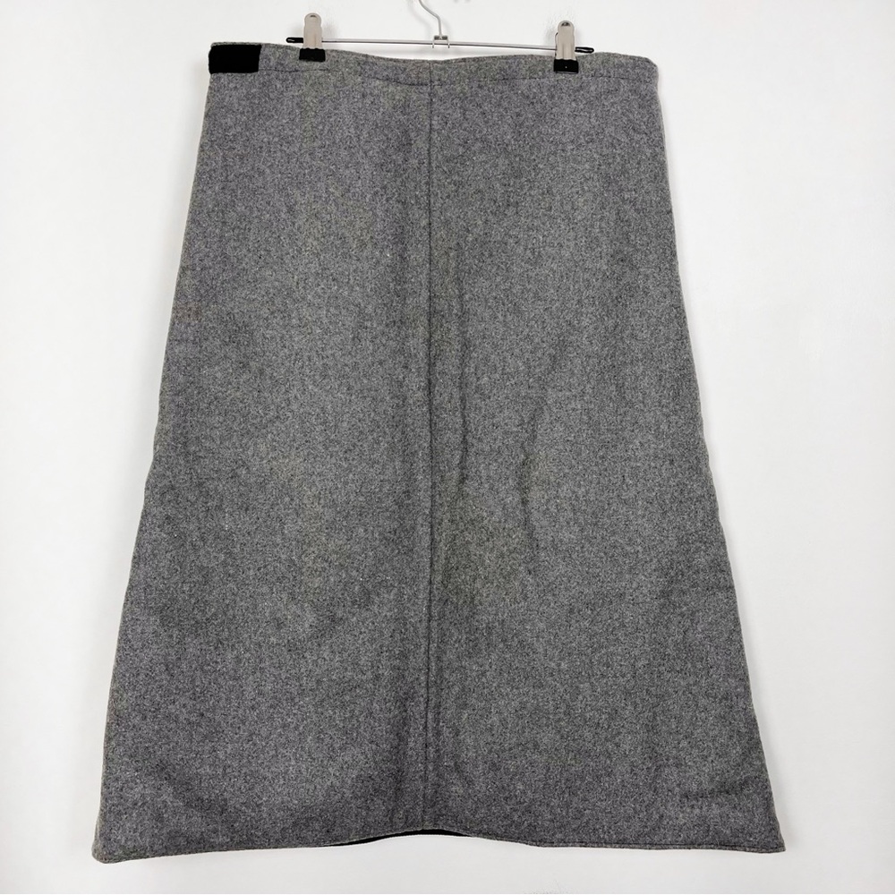 Uksi Grey A-Line Wrap Wool Winter Skirt Size Medium - Picture 5 of 13